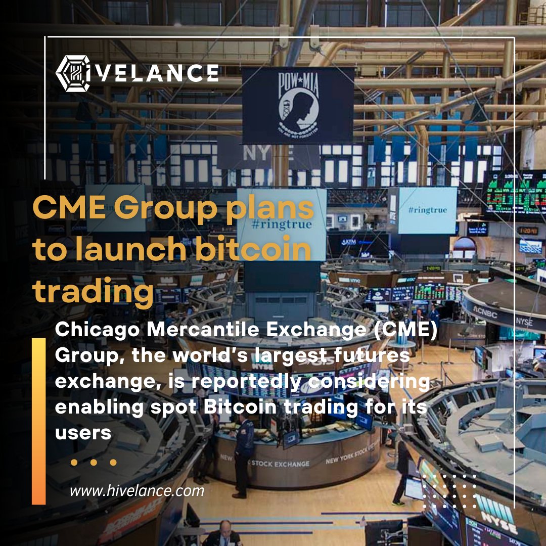 CME Group, the world’s largest futures exchange, is planning to launch bitcoin trading, to capitalize on surging demand this year among Wall Street money managers to gain exposure to the crypto sector

#hivelance #futuretrading #cryptotrading  #bitcointrading #bitcoinhalving2024