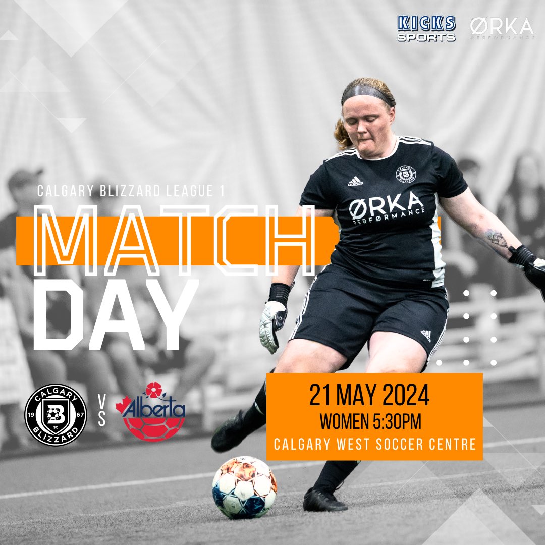 💥HOME•OPENER💥 
Match Day 2 for our Blizzard L1 ladies @league1alberta 🔥

🆚 @albertasoccer
🕛 5:30PM 
🏟️ Calgary West Soccer Centre
👀 link in bio (Livestream)
🎟️ link in bio OR cash at the gate 
🍻@halfhitchbrewing
🌮@yycfoodtrucks

#CBSCLeague1AB #League1AB  #TheOrangeWay