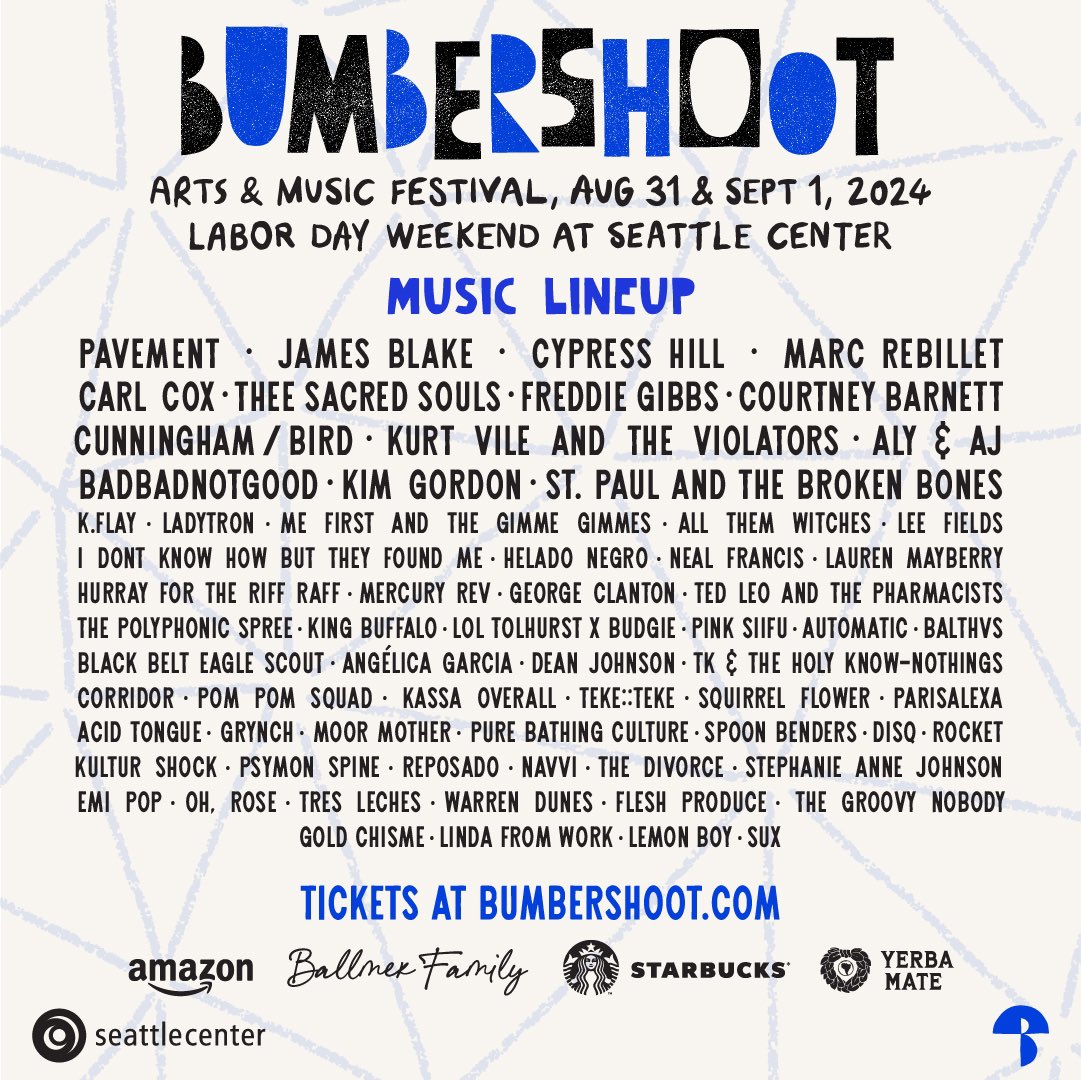 Your 2024 lineup has arrived ✨ on sale now at bumbershoot.com