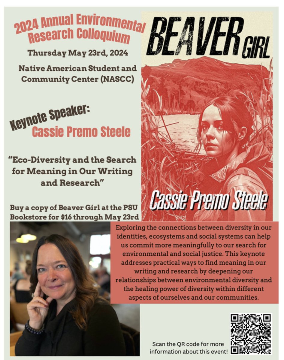 Join me Thursday for my Keynote Address: “Eco-Diversity and the Search for Meaning in Our Writing and Research,” at the 2024 Annual Environmental Research Colloquium, Native American Student & Community Center ⁦@PortlandStateUn⁩