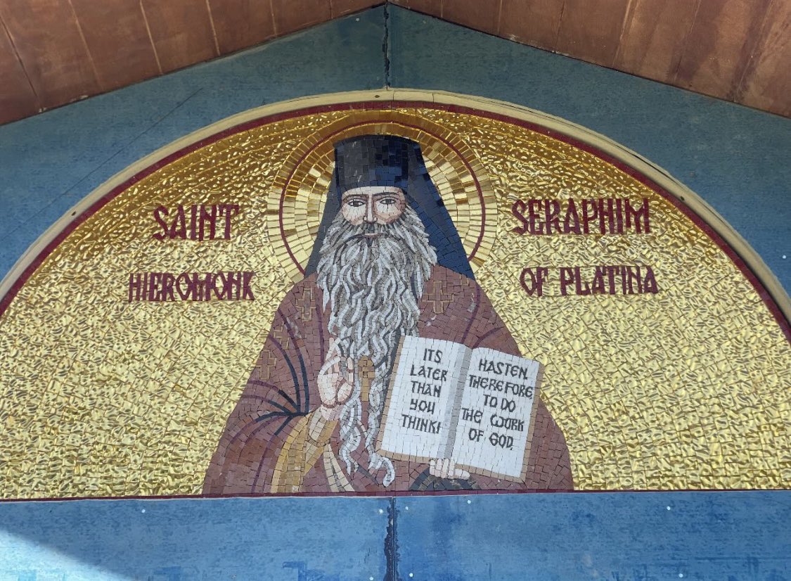 Icon of St. Seraphim Rose of Platina at Holy Archangel Michael Serbian Orthodox Church in Australia.