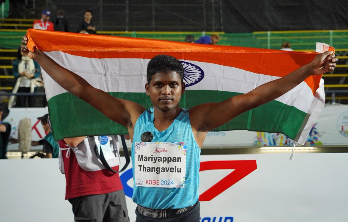 Hearty congratulations to Mariyappan Thangavelu for winning the Gold medal in the Men's High Jump T63 Final with a Championship record mark of 1.88m at the World Para Athletics Championships held at #Kobe2024, Japan. Wish you reach many more heights! @189thangavelu