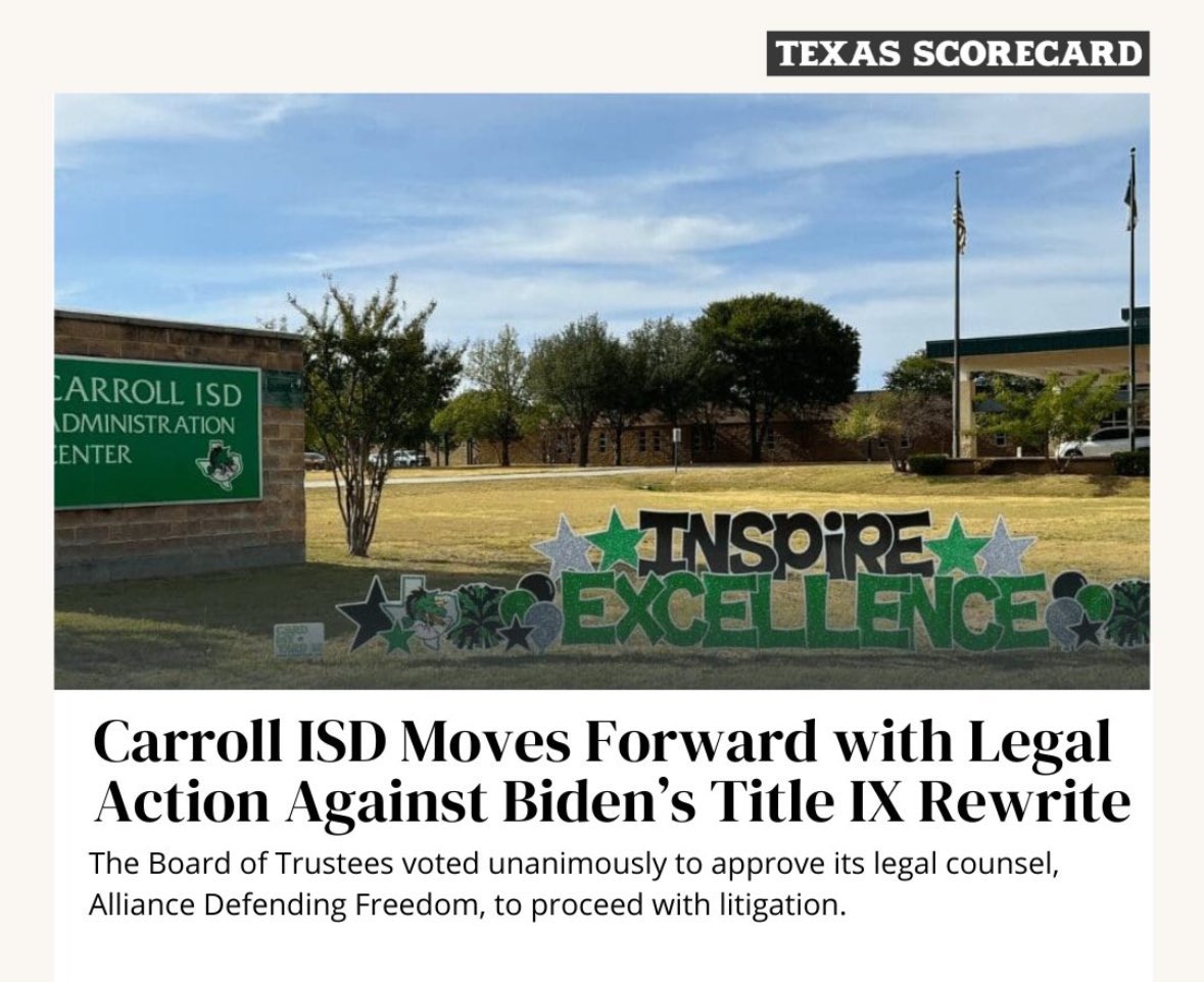 Well done @Carrollisd 👏 Looking forward to more ISD’s joining you in pushing back on this radical agenda against our kids!