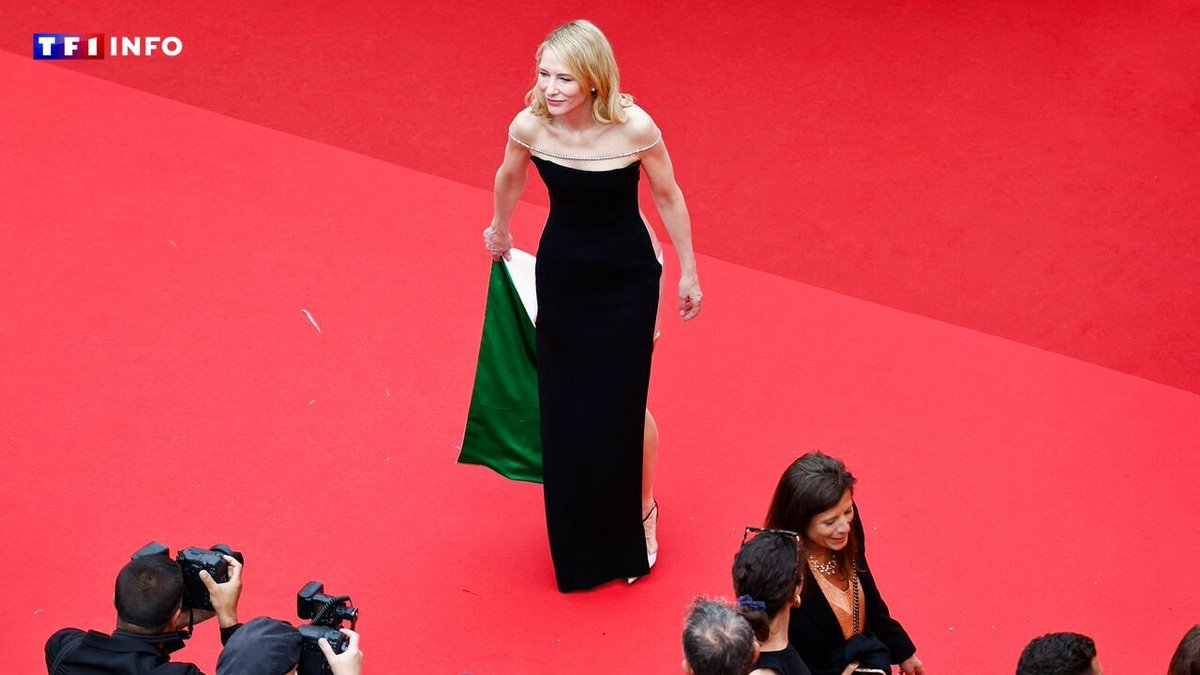 Festival de Cannes 2024 : Cate Blanchett dévoile une robe aux couleurs de la Palestine sur le tapis rouge ➡️ l.tf1info.fr/MyX