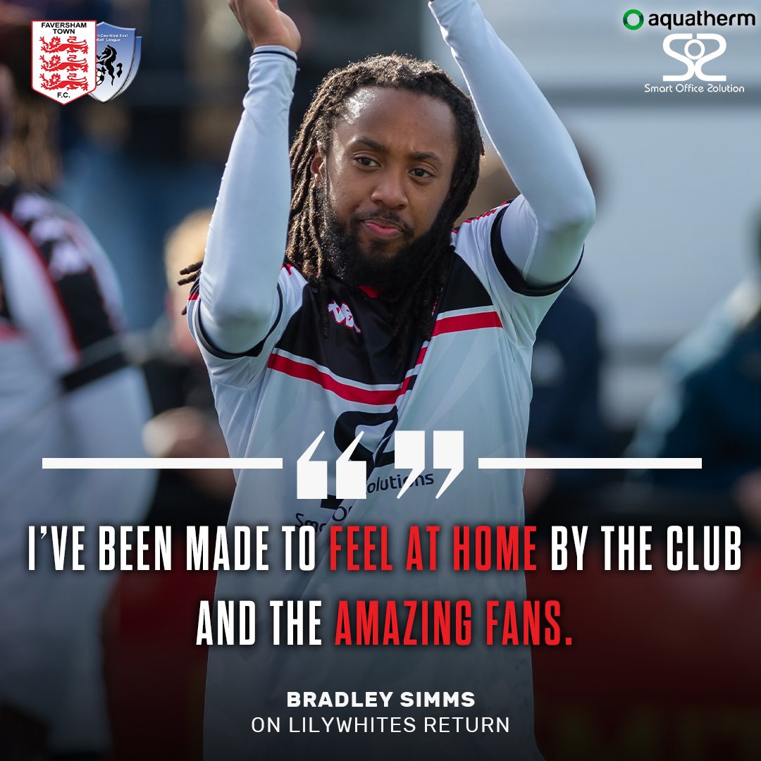 FavershamTownFC's tweet photo. 🗣️ "I’ve been made to feel at home by the club and the amazing fans and I want repay them all by getting the promotion we deserve this season" 

- Bradley Simms https://t.co/4ZkRHCpT45