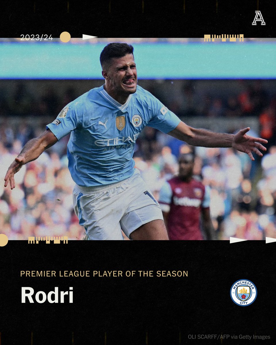 Player of the Season | Premier League 2023/24

🥇 Rodri (Manchester City)

'The most important player in the best team.'

#TAFCAwards | #MCFC