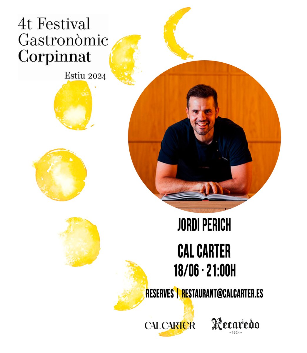 Recaredo1924's tweet image. IV FESTIVAL GASTRONÒMIC CORPINNAT | CAL CARTER

📍Recaredo
📅 18 de juny de 2024
🕙 20:00h Visita al celler (opcional) | 21h Sopar
👉Reserves | restaurant@calcarter.es

Més info ➡️recaredo.com/es/festival-ga…