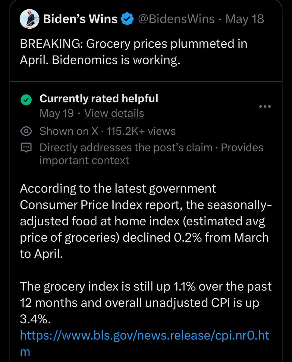 Batt4Christ's tweet image. When you have to misuse and fake your statistics to “prove” your claims… you might be @JoeBiden 
Real grocery prices have not decreased. “Seasonal adjustment” is like #commoncore.