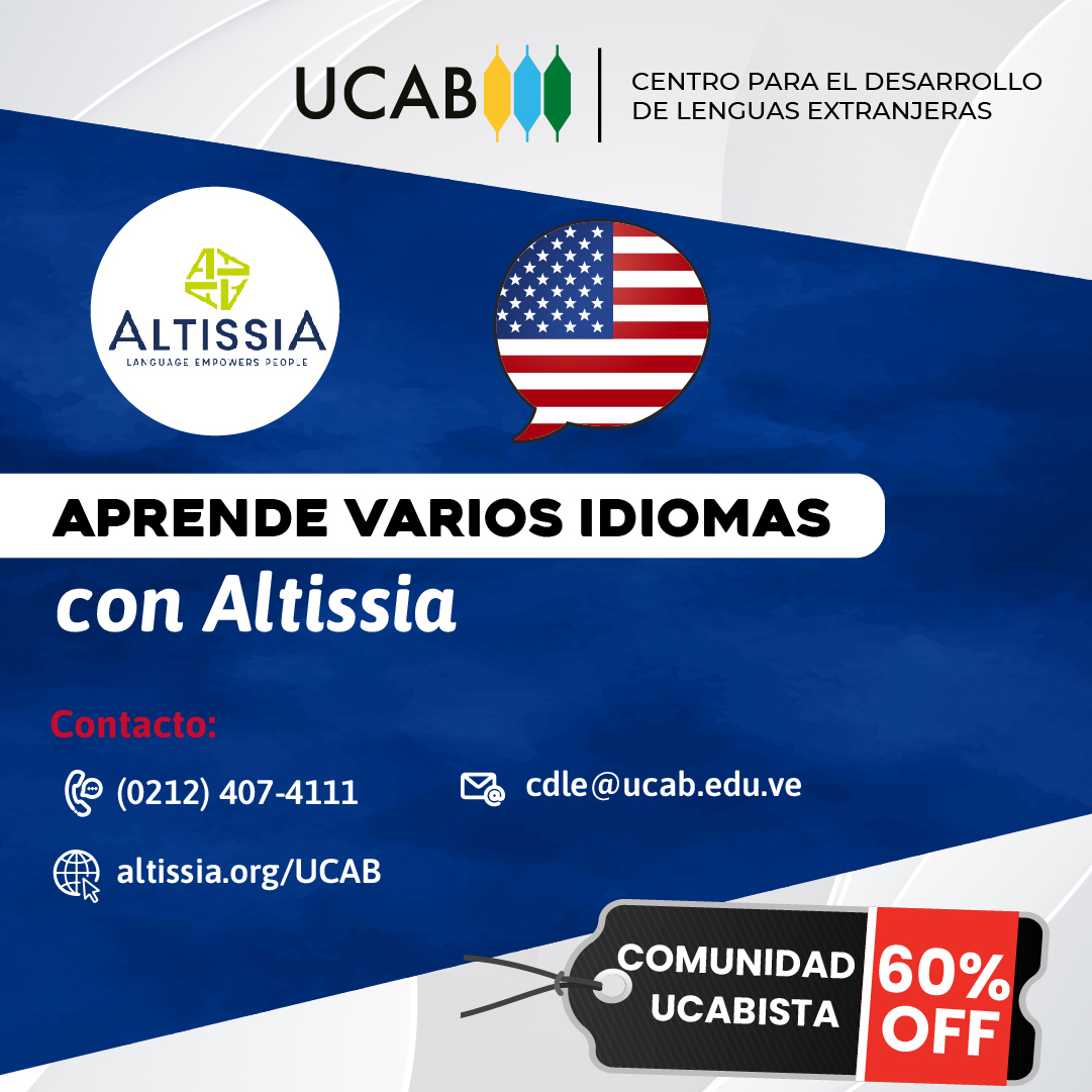 Altissia, nuestro nuevo aliado a través del #CDLEUCAB, tiene como objetivo hacer que el aprendizaje de idiomas sea accesible para todos. Accede a cursos de idiomas y pruebas de nivel eficaces en 25 idiomas con @Altissia🌏