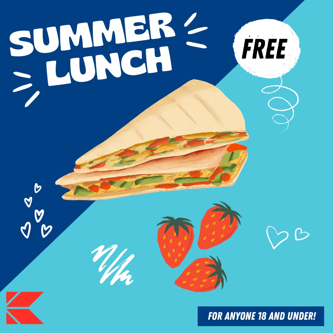 KentFreeLibrary's tweet image. Beginning on June 3, anyone under the age of 18 is welcome to stop by Kent Free Library for a free lunch.  Monday-Friday, from 1-2, a balance meal will be provided in our Cafe.  No registration required.  😋