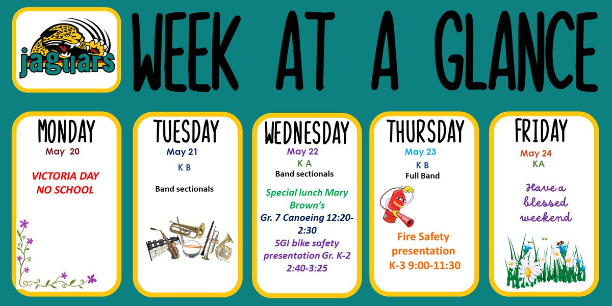 Week at a Glance - May 21st - May 24th
