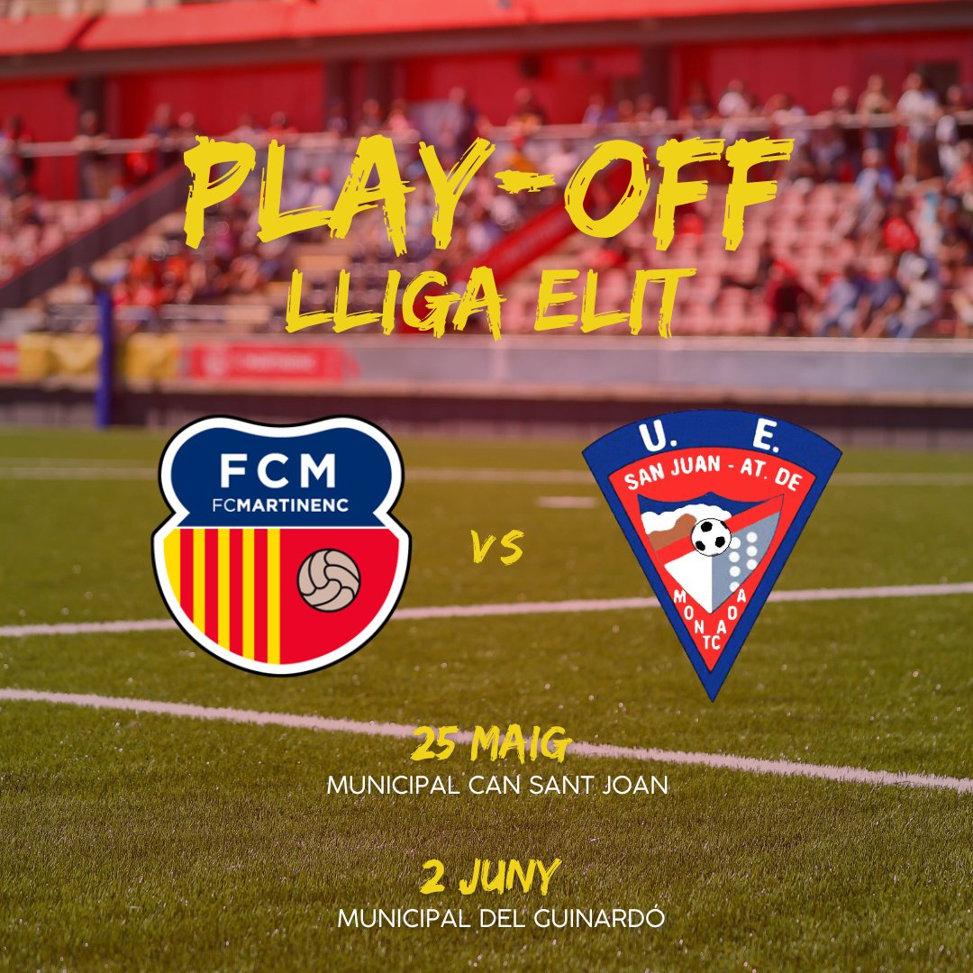 martinenc's tweet photo. ⚽️ El San Juan At. Montcada, rival del #FCMartinenc a les semifinals del play-off d'ascens a #LligaElit

🚌 Anada a Montcada, aquest cap de setmana
🏡 Tornada al #Guinardó, diumenge 2 (18h)

🔗 https://t.co/1RHpiIjPIX

#SomMartinenc #futbolcat https://t.co/W6GPIwtQet