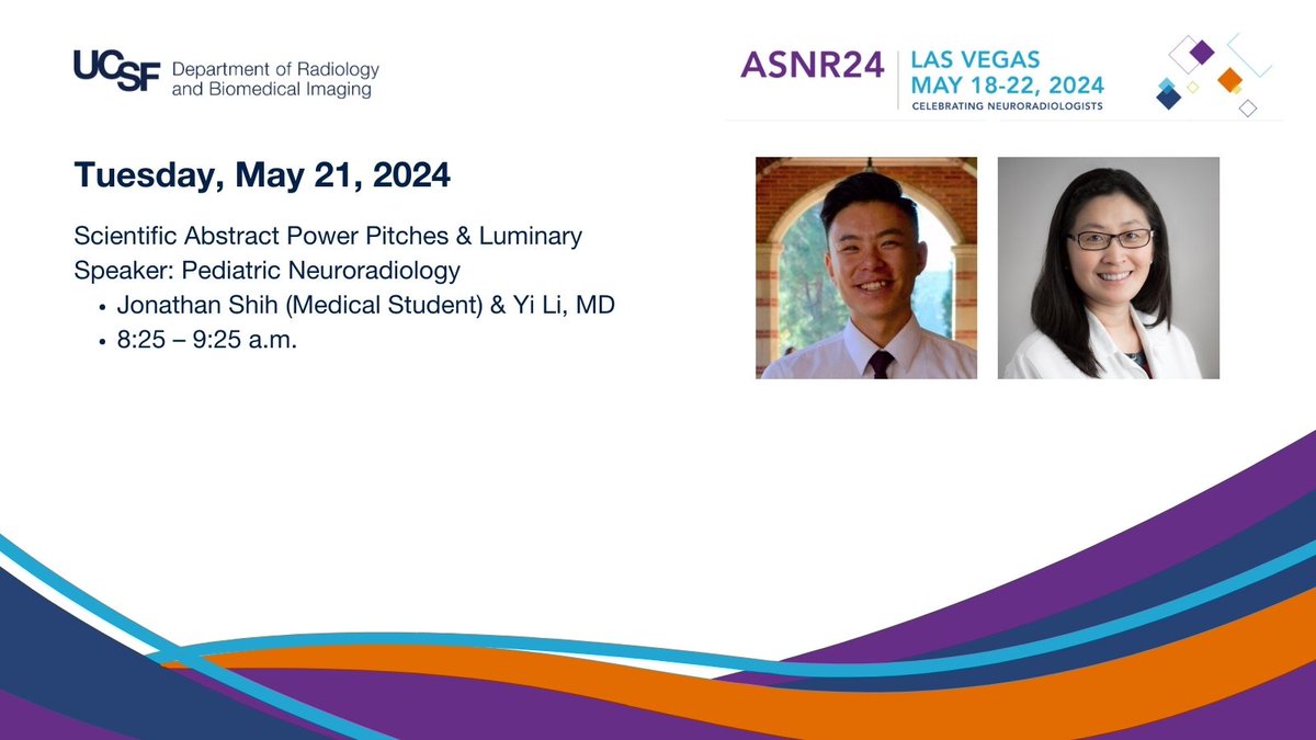 Make sure to check out @UCSFimaging's Jonathan Shih & @YiLiMD's presentation on #PediatricNeuroradiology this morning at #ASNR24. @TheASNR