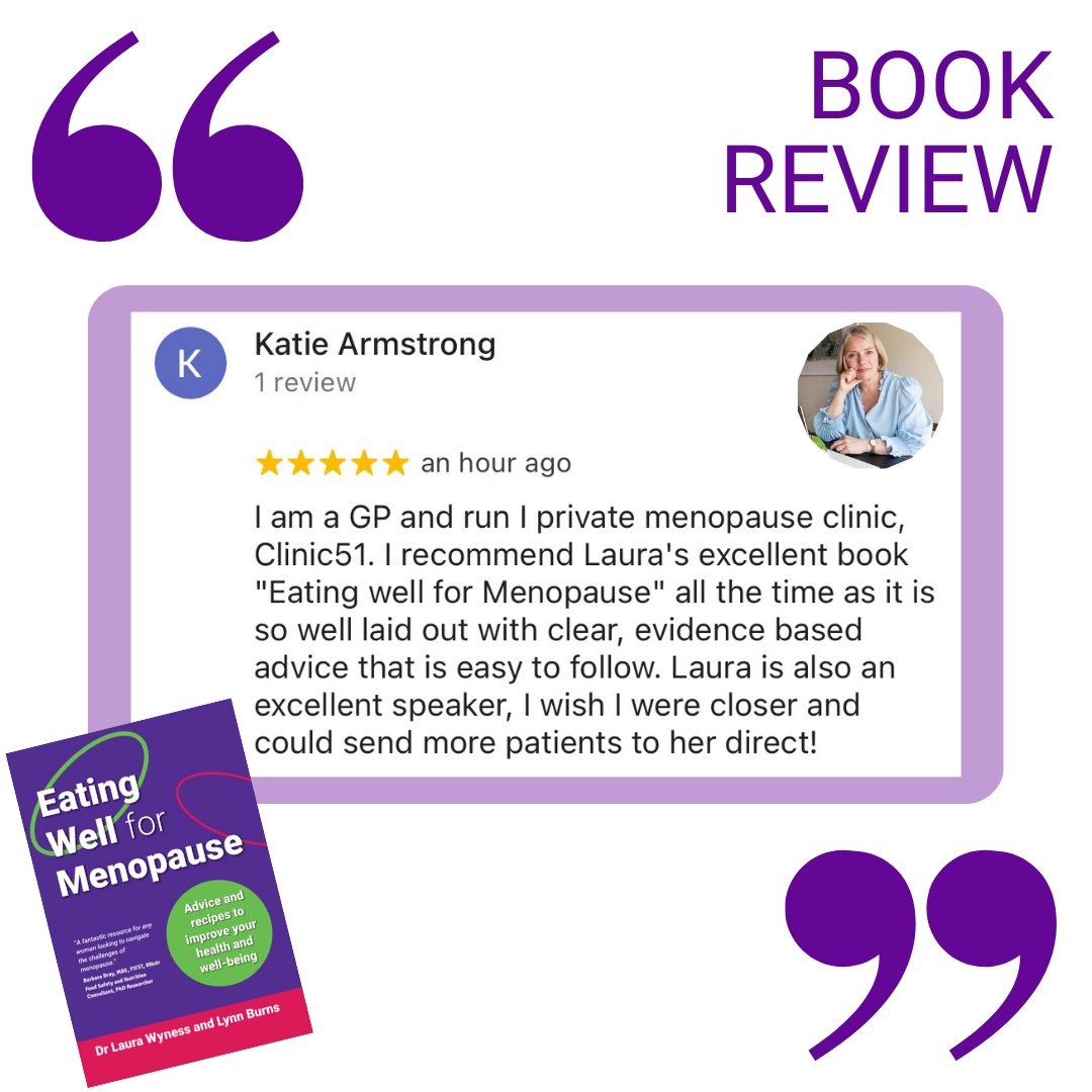 💗Book review for our Eating Well for Menopause book from the lovely Dr Katie Armstrong from Clinic_51 It's shame that her clinic is so far away from #Edinburgh, but great to know the book is being shared by fellow health professionals.