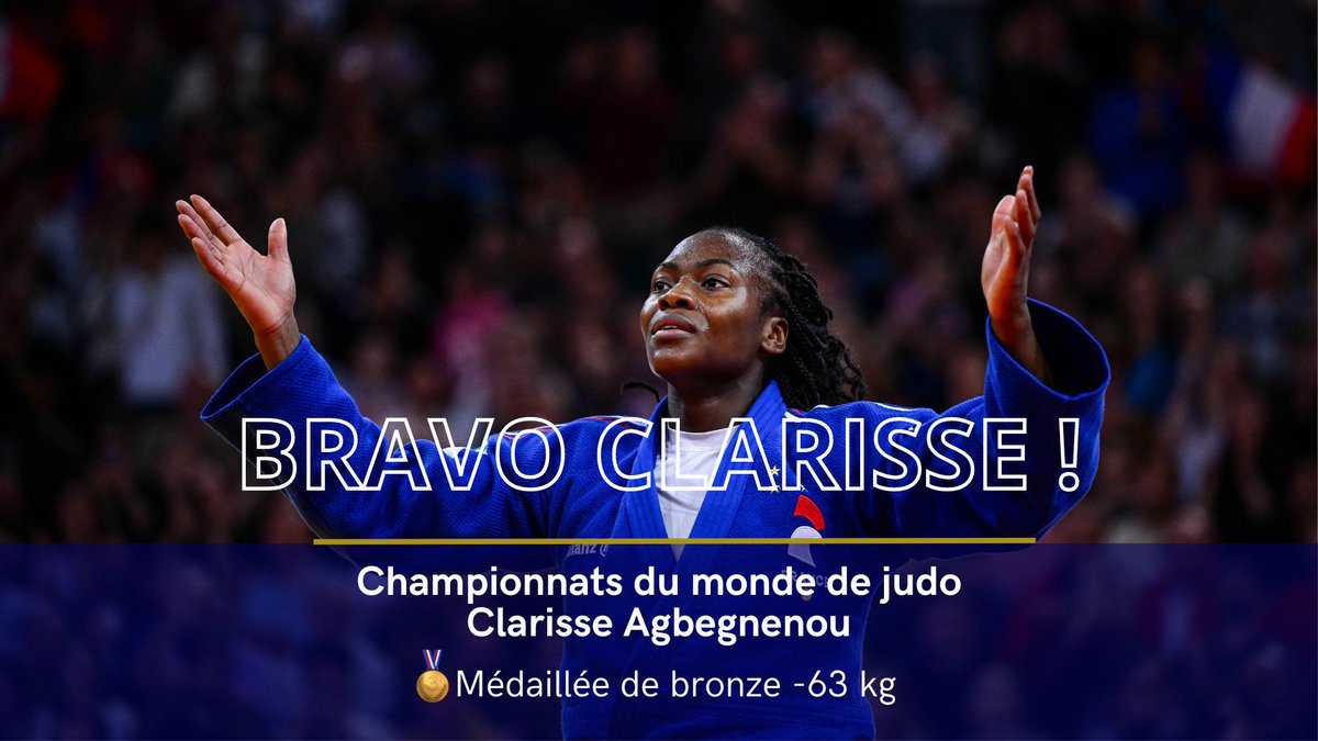 𝗘𝗧 𝗗𝗘 9⃣ ! En décrochant le bronze🥉 à Abu Dhabi, notre @Gnougnou25 nationale remporte sa 9ème médaille aux championnats du monde de judo ! Bravo championne 👏 Prochaine étape : @Paris2024 👀🇫🇷