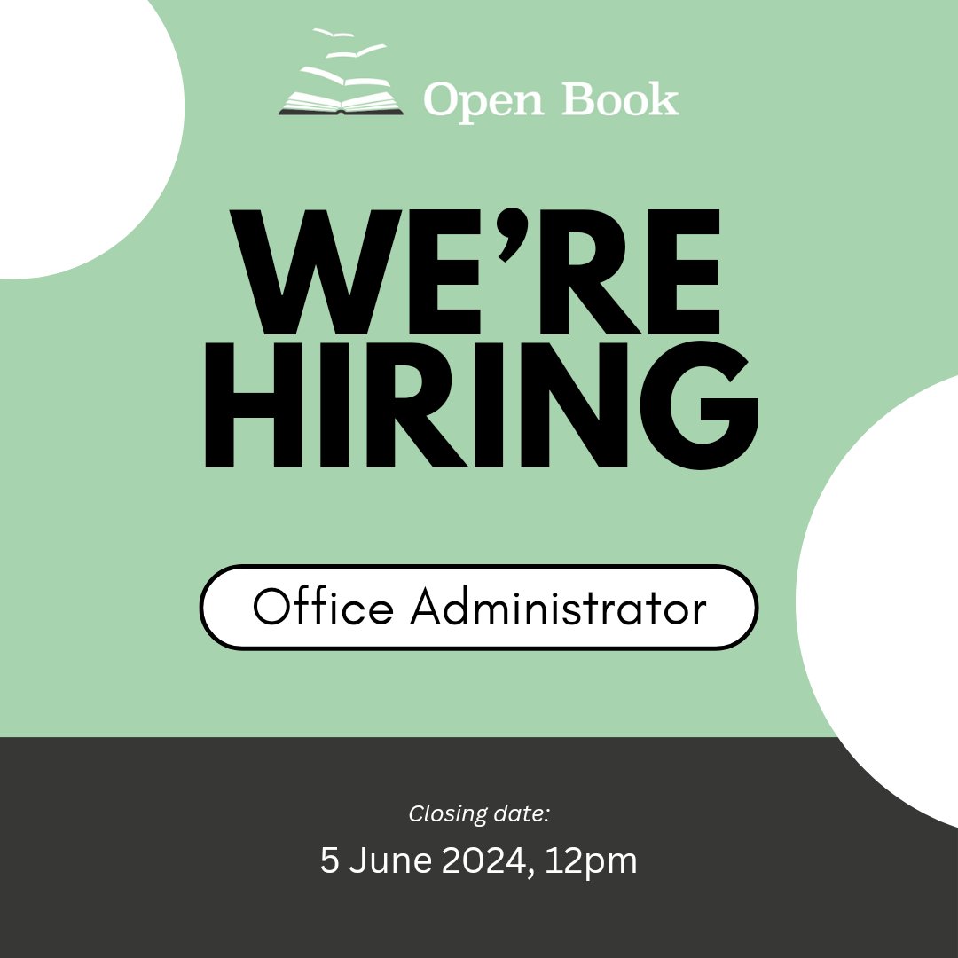 We're looking for a highly organised Officer Administrator, based in our Edinburgh office. Responsible for keeping Open Book HQ running smoothly, our ideal candidate will be a strong communicator with a keen eye for detail. Deadline: 5 June, 12pm. openbookreading.com/2024/05/office…