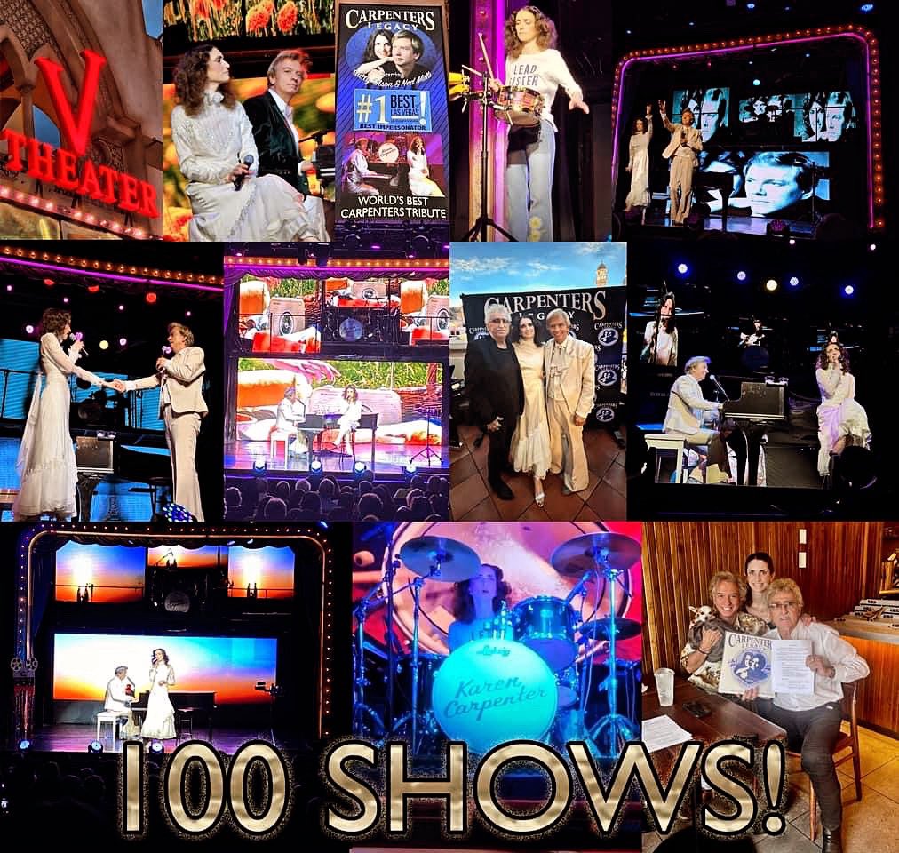 Today is our 100th show at the V Theater - Planet Hollywood Resort & Casino, and our 350th residency show in Las Vegas! Much gratitude to all of our fans, friends, crew and of course our executive producer, John Stuart. Thank you for believing in Carpenters Legacy! 🎵❤️🎹🤩