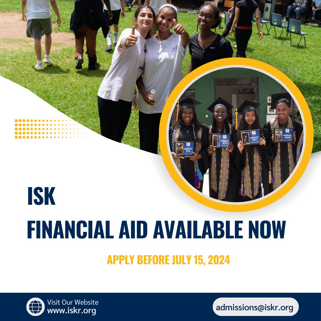 ISK_Kigali's tweet photo. The long wait is over! Financial aid is now available! Don't miss out!

#ISK2024 #Becompassionate #Staycurious #FinancialAid #Education #ApplyNow #OpportunityAwaits https://t.co/xjGfu4heNE
