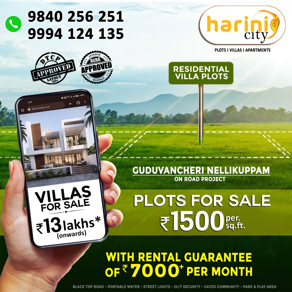 #harinicity #thepalace #guduvancheri #realestate #bestpriceinchennai #plotsvillaforsale #booknow #callnow