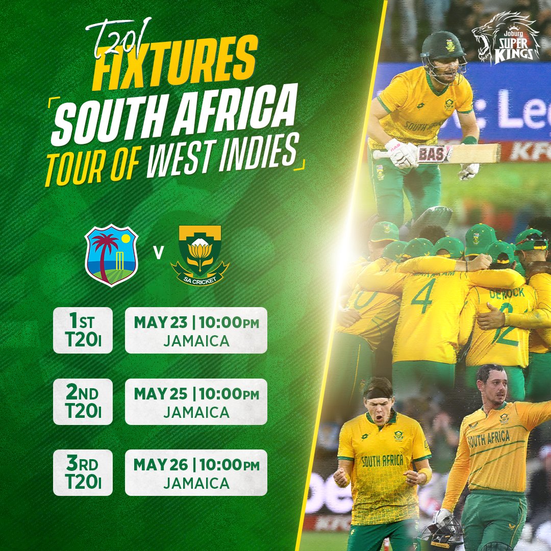 All set to SAil towards the West! 🥳💛

#WIvSA @ProteasMenCSA