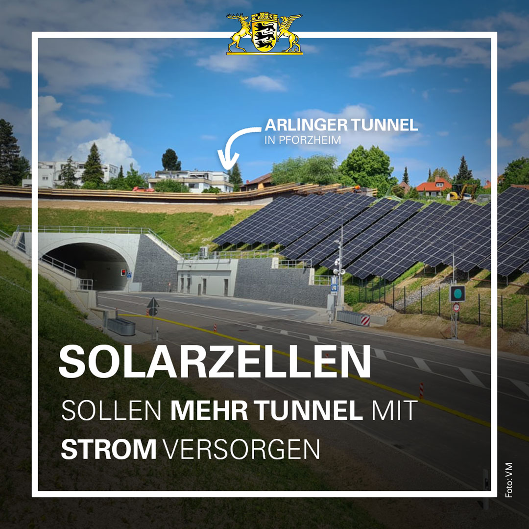 Wir bringen den #Ökostrom an den Tunnel. Rund 60 Tunnel in #BaWü eignen sich dafür. Erstes Projekt ist jetzt in Pforzheim fertig.