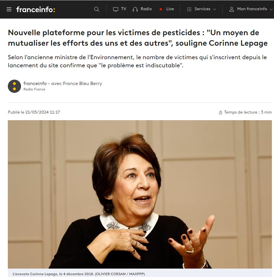 Déjà une quarantaine de plaintes de riverains victimes des #pesticides pour l'action collective en #justice. Sont concernés : personnes souffrant de #cancer, #Parkinson, #enfants souffrant de #malformations... si vous vivez à < de 150m de cultures. ➡ francetvinfo.fr/monde/environn…