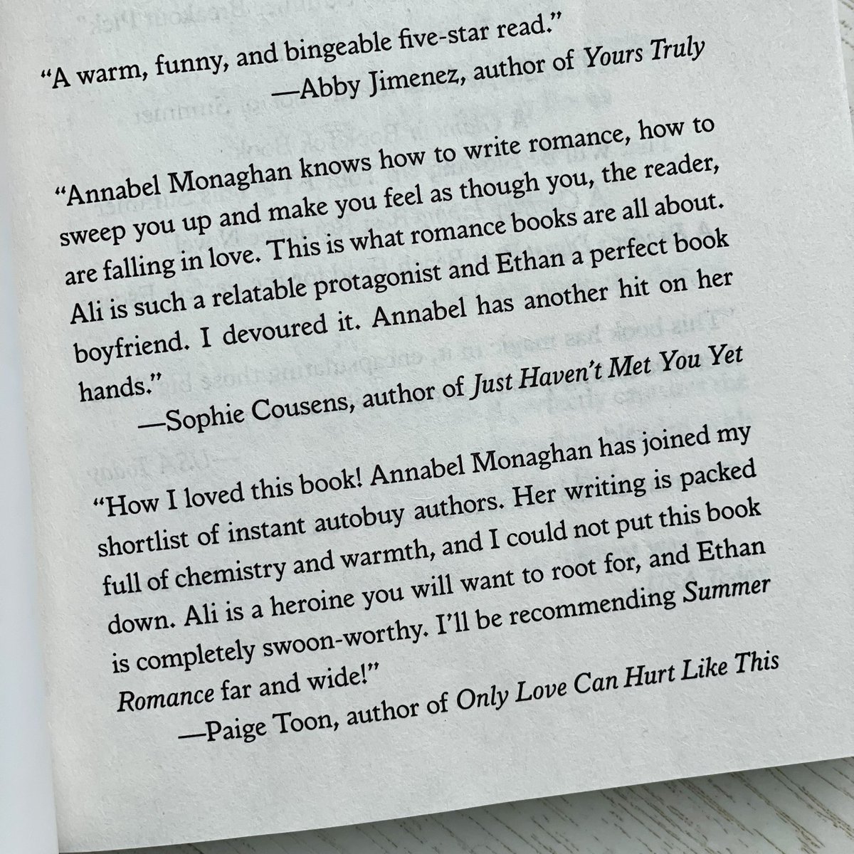 The timing could not be better to receive this! @AnnabelMonaghan & I will be doing Insta Live today on #SevenSummers US release day at 9am PST / 12pm EST / 5pm BST! I absolutely loved #SummerRomance - out June 4 & you can read what I thought of it on the second pic! @penguinusa