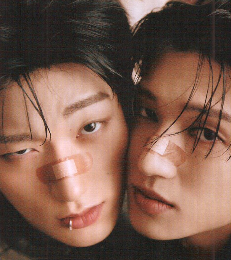 viraltakes's tweet image. Wooyoung and San of ATEEZ for Vogue Korea.