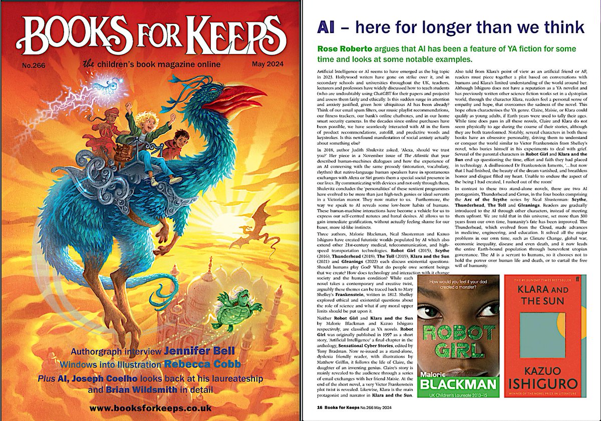 Just had an article published in latest issue of Books For Keeps Magazine, which is out now; booksforkeeps.co.uk/?p=53914