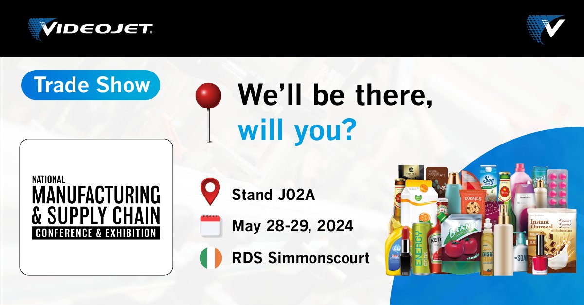 Only 1 week to go!

We’re excited to appear at National Manufacturing and Supply Chain Expo in Dublin in only one weeks' time.

📌 Stand J02A

Secure your pass 👉 tinyurl.com/3sypmkc5

#ManufacturingIRE #Tradeshow #Videojet #Dublin #markingandcoding #innovation