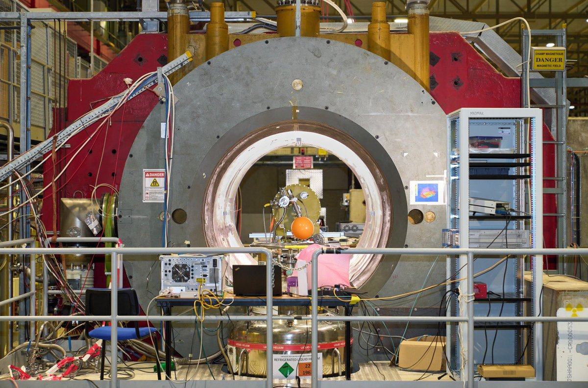 CERN's tweet image. Here we see a prototype of MADMAX, placed in a big, cylindrical magnet at CERN’s largest experimental area, the North Area.

In February and March this year, the two new prototypes of MADMAX came into action to collect physics data at room temperature and, for the first time, at…
