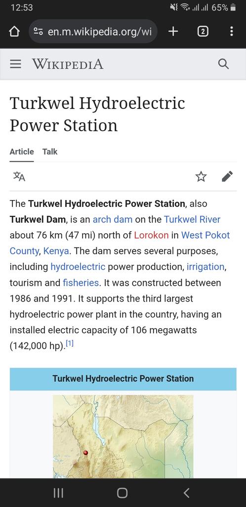 kiluk_patrick's tweet photo. @KenGenKenya Wikipedia has located it correctly then why are you (KenGen) not recognizing West Pokot as the host county? Are you doing it deliberately to avoid CSR part of it? It is high time you have been taking advantage of this for long, it has to come to an end. https://t.co/Q9UtqAUxit