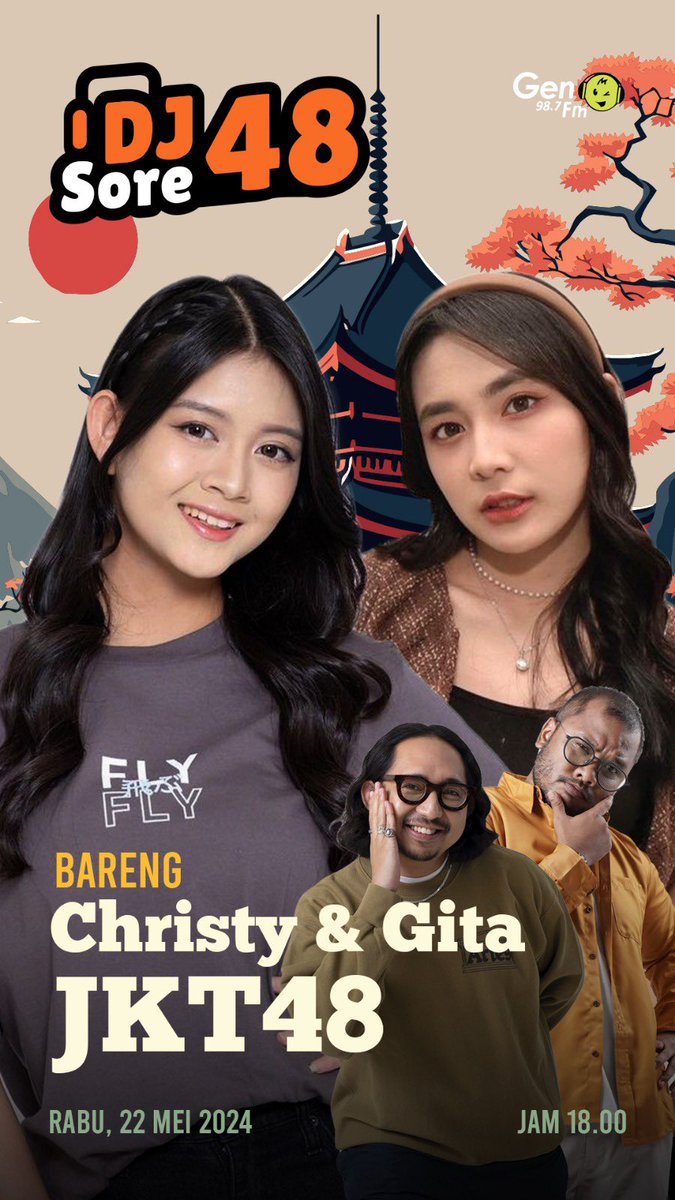 gen987fm's tweet photo. jadinya besok ya kita ketemunya @A_ChristyJKT48 @A_GitaJKT48 @officialJKT48 😉 https://t.co/iycJmRe32a