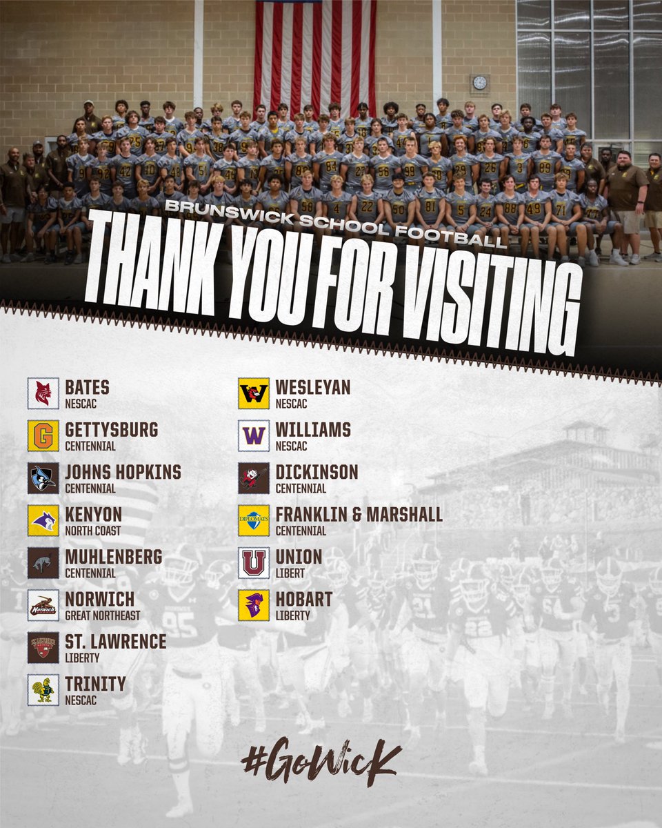 Coach_Wayne55's tweet photo. As the NCAA contact period & our academic school year comes to a close, we would like to take a moment to thank all of the coaches from these amazing universities for stopping by Brunswick to learn about/evaluate our student-athletes! #GoWick https://t.co/mNREuvuVEt