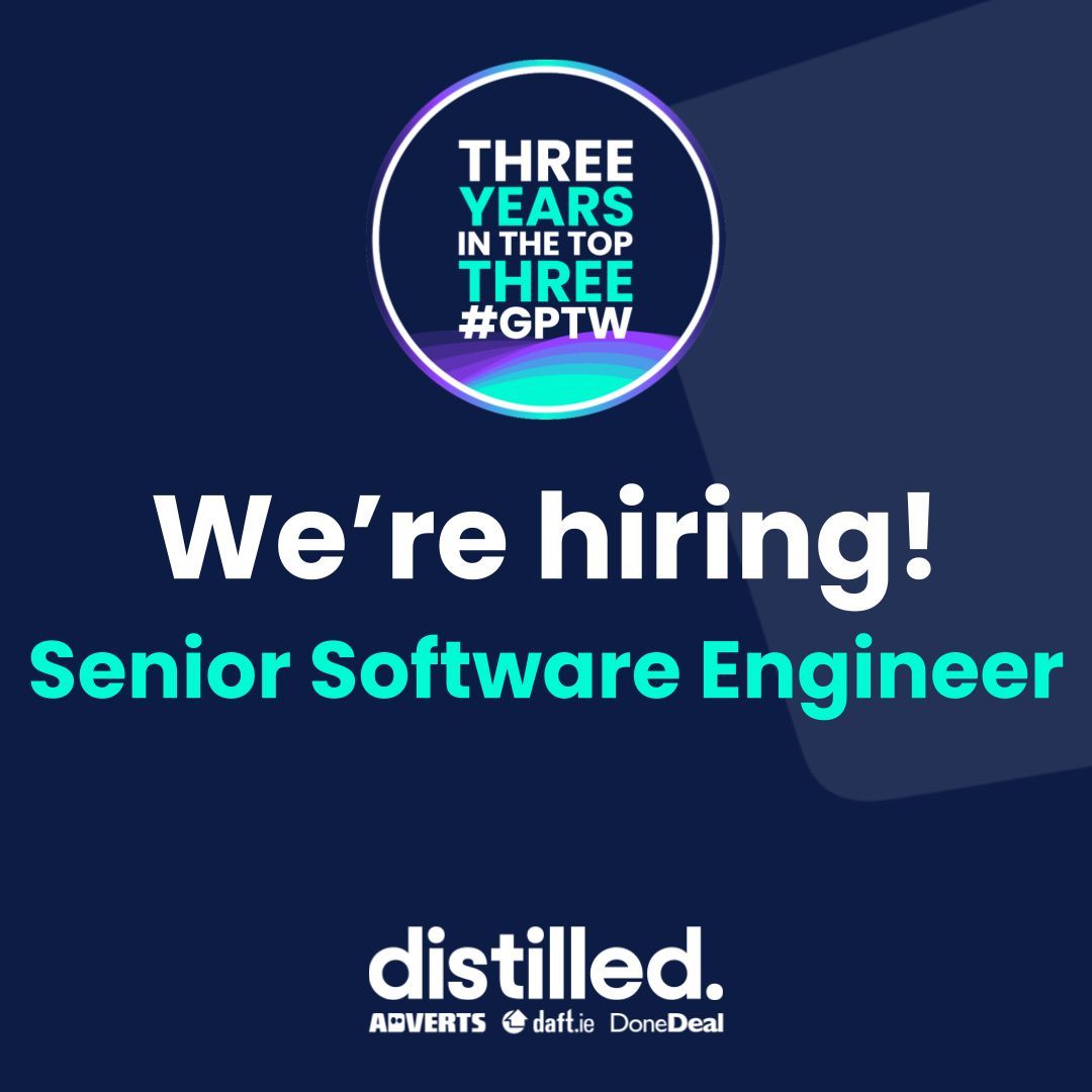 We're looking for a Senior Software Engineer to join us on a 6 month contract and support the continued growth of Daft.ie 📈 

🖱️ Apply today: distilled.recruitee.com/o/senior-softw…  

#greatplacetowork #lifeatdistilled #createwithpurpose #playyourpart #belonghere
