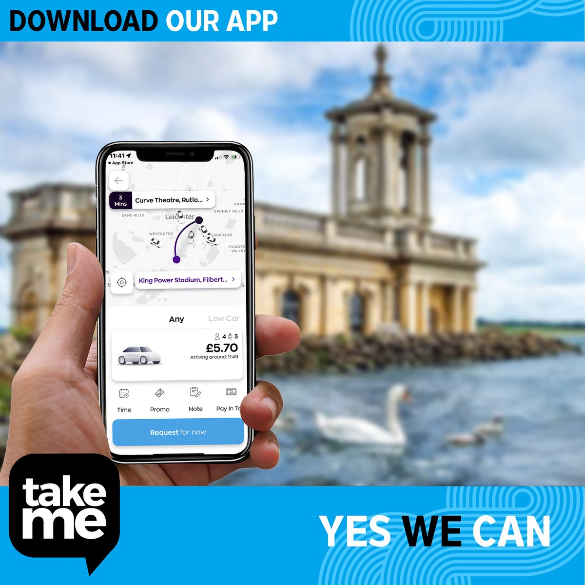 Visiting around Leicestershire’s amazing scenery and need a lift? Download our app and pre book today: takeme.taxi/app/ #TakeMe #Leicester #Loughborough