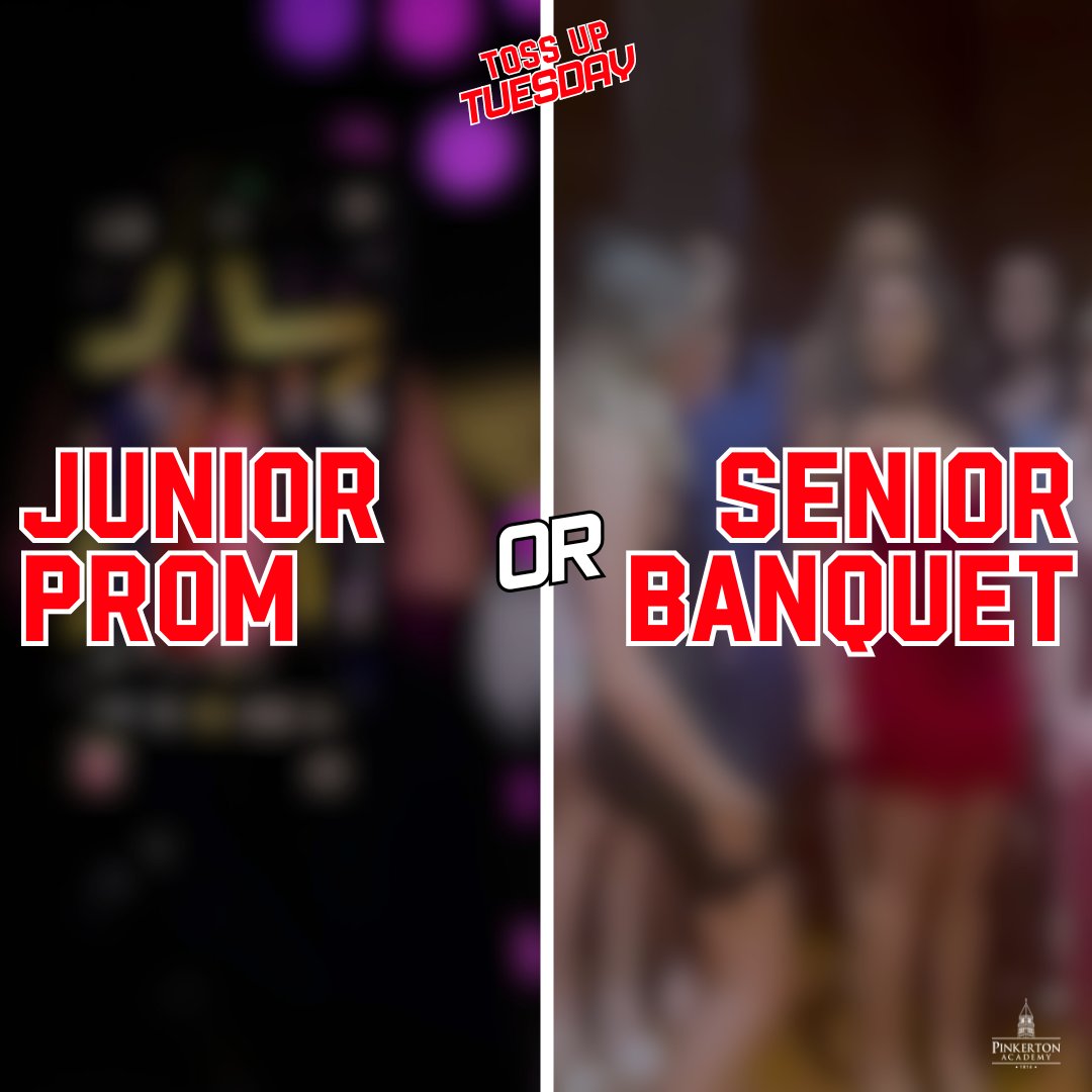 It's #TossUpTuesday: Which is the better Pinkerton tradition? Junior Prom or Senior Banquet?

Let us know in the comments!

#TogetherWeArePinkerton #GoAstros