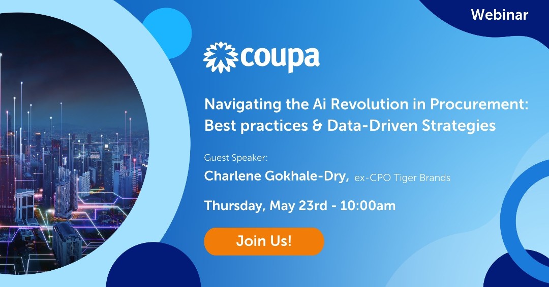 Chiief_Events's tweet image. Discover strategies to enhance efficiency and decision-making with insights from industry leaders in @Coupa's upcoming webinar!

Register now: ow.ly/BAH450RsrLL 

#AIProcurementRevolution #DataDrivenProcurement #EfficiencyThroughAI #AI #CoupaSoftware #Technology