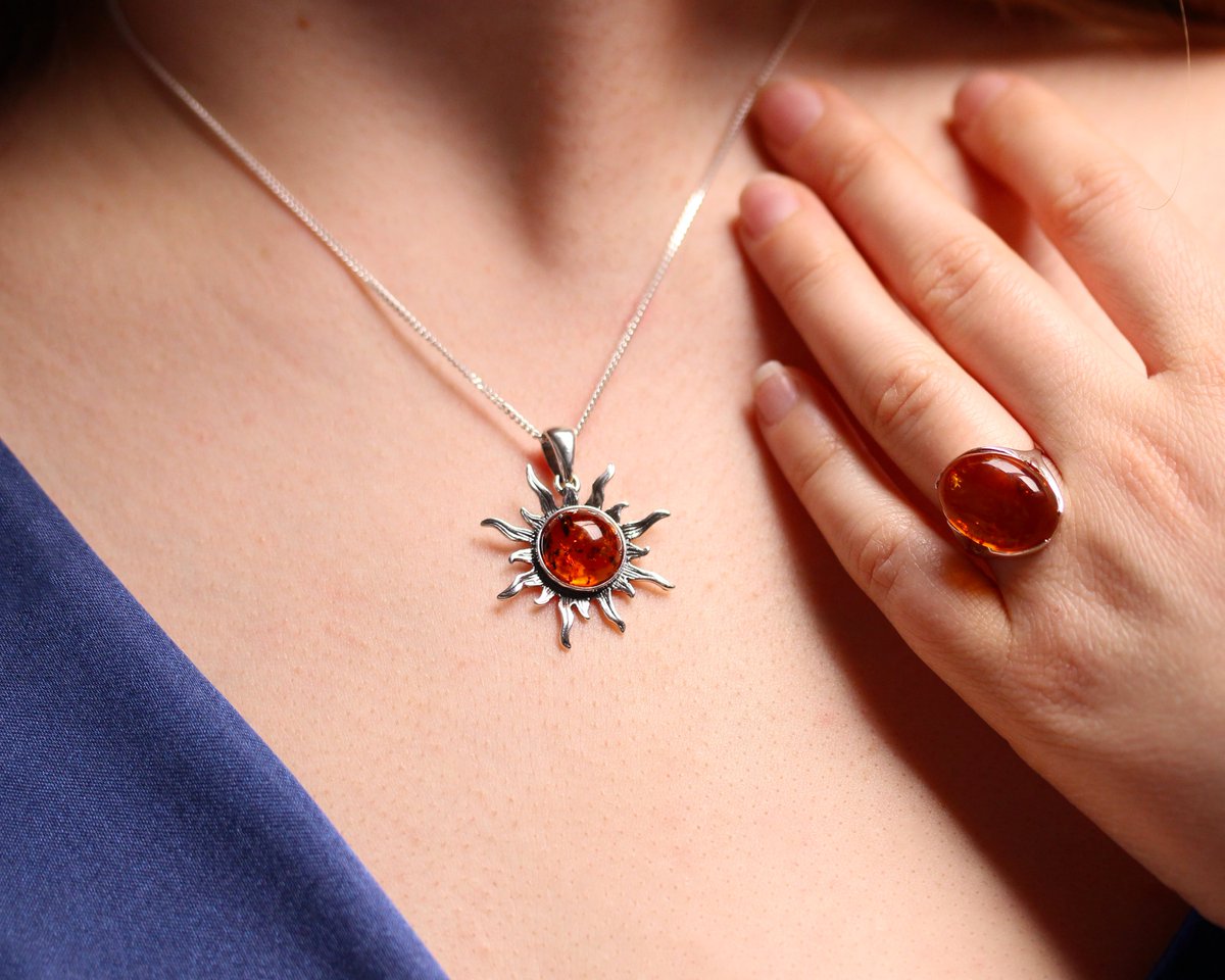 SayersLondon's tweet photo. Our vibrant amber &amp; sterling silver pieces make for the perfect, classic gift for the special lady in your life.

Shop the collection: https://t.co/IgBCP8qlB5 https://t.co/3IKxbcXLFb