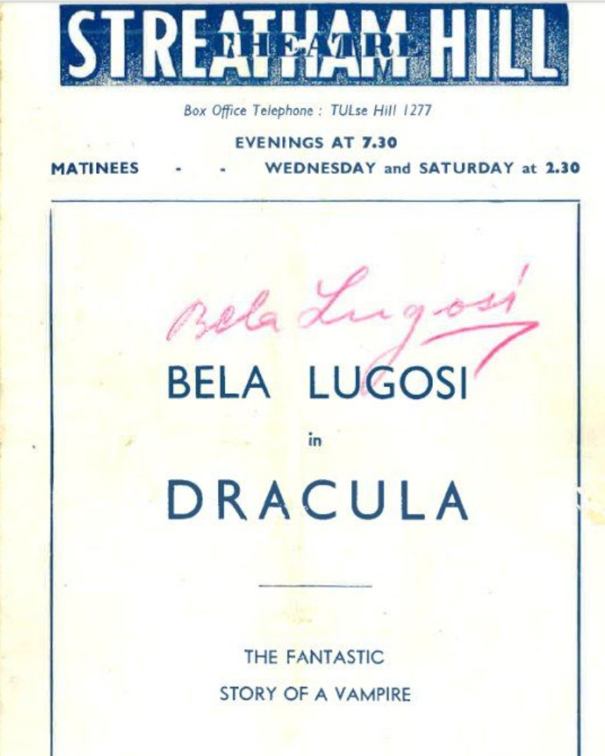Hollywood's Master Of Thrills! In Person!
#OTD 21st May 1951 Bela Lugosi began a week long engagement as #Dracula at #StreathamHillTheatre. #BelaLugosi