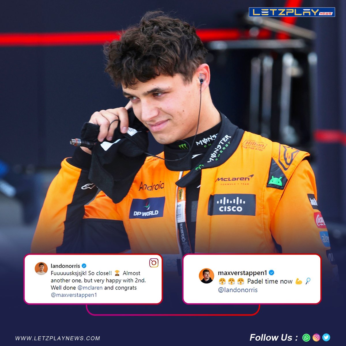 Back to priorities 🏸 
F1 stars shift gears to focus on their favorite off-track activities! 🏎️💨
.
.
.
.
#F1 #MaxVerstappen #LandoNorris #RacingLife #Formula1 #Motorsport #OffTrack #AthleteLife #Sports #Focus #Passion