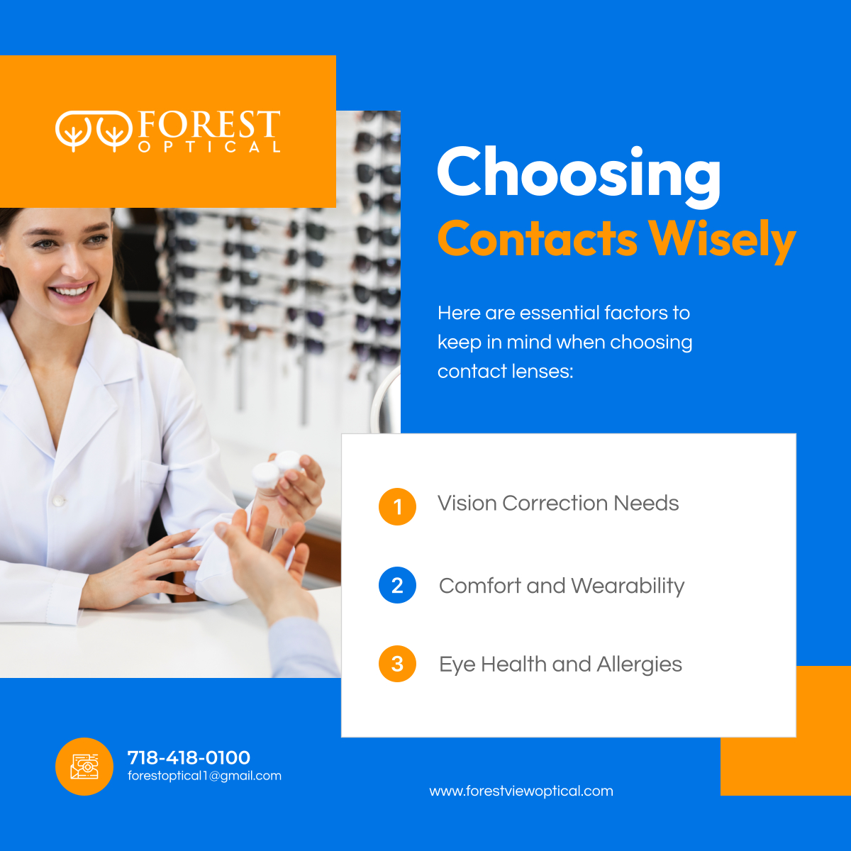 forestoptcl's tweet photo. Contact lenses offer a convenient and comfortable alternative to glasses for correcting vision. However, with a wide array of options available, choosing the right contacts can seem daunting. 

#CoronaNY #OpticalGlassesStore #ContactLens https://t.co/WjlqvigmpE