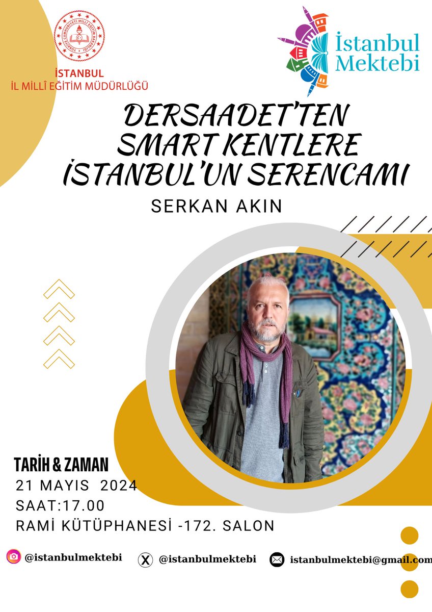 Mimarserkanakin's tweet photo. Bugün saat 17.00'de Rami Kütüphanesi 172. Salonda
"Dersaadetten Smartkentlere İstanbul'un Serencamı"
Adlı sunumum vardır.
#İstanbul #dersaadet #payitaht #smartkent #büyükkent #megakent #tarihişehir #tarihikent https://t.co/riqAd5WQ2p