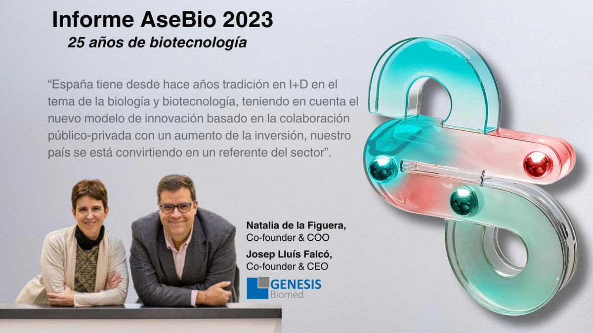 #25AñosDeBiotecnología | Los Co-Founder de @Genesis_Biomed, Natalia de la Figuera, COO, y @Josep_Falco, CEO, ensalzan cómo los descubrimientos llevados a cabo por España han revolucionado el campo de la #biotecnología El #InformeAseBio2023, próximamente: asebio.com/actualidad/age…