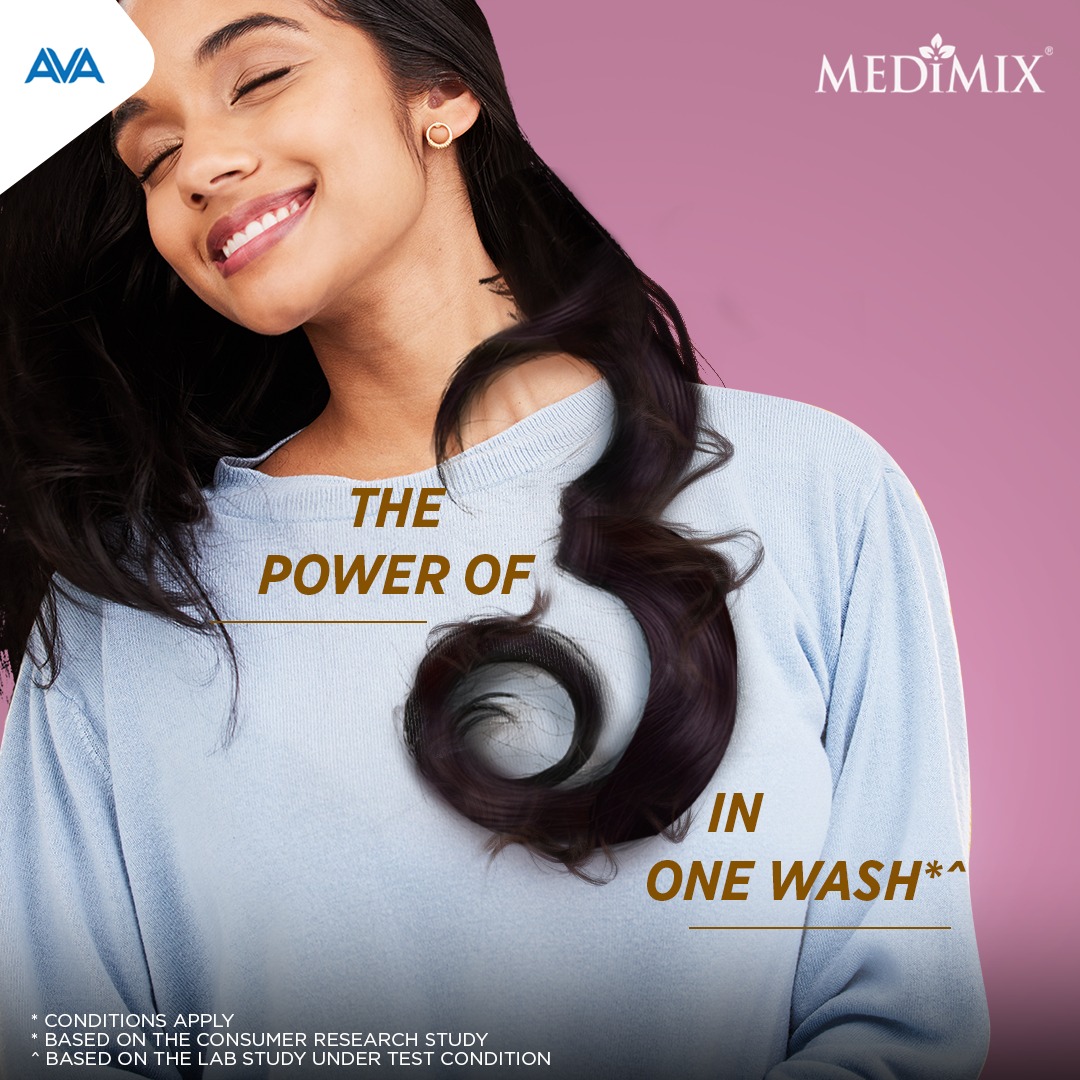 MyMedimix's tweet photo. A shampoo that cleanses, strengthens and conditions, and fights the root cause of dandruff. That’s the triple action of Medimix Total Care Shampoo.

#AVAGroup #MyMedimix #TotalCareShampoo https://t.co/eVkYabjCic
