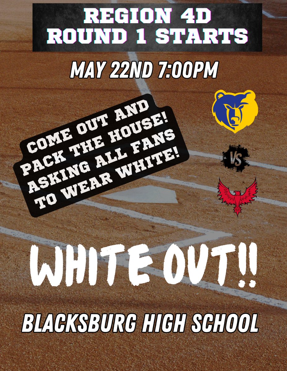 #whiteoutwednesday #blacksburgsoftball #gobruins