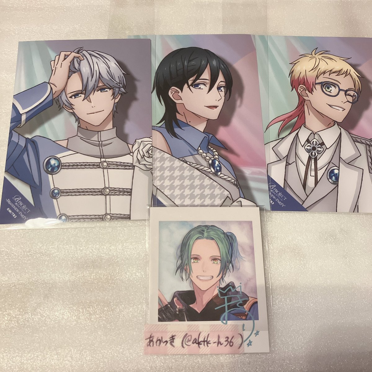 aktk_h36's tweet photo. 【交換】B-PROJECT Bプロ BRANDNEW＊PARTY ブラパ  ブロマイド 特典

譲
北門　唯月　A輔

求
王茶利

現地手渡し、又は開催前郵送希望
検索からもお気軽にお声掛けください https://t.co/tZf32pnJg4