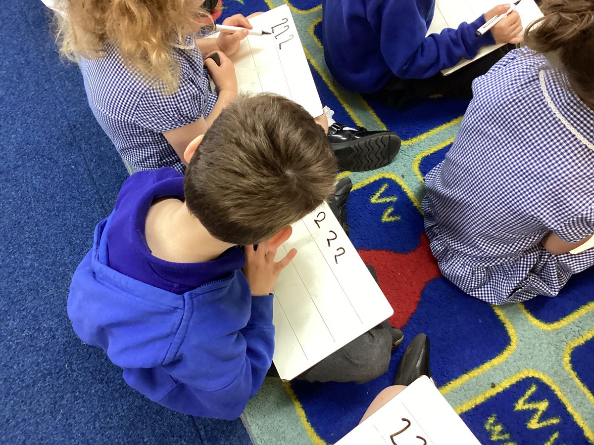 EYKR are working hard on their number formation in maths this week. @createlearning_