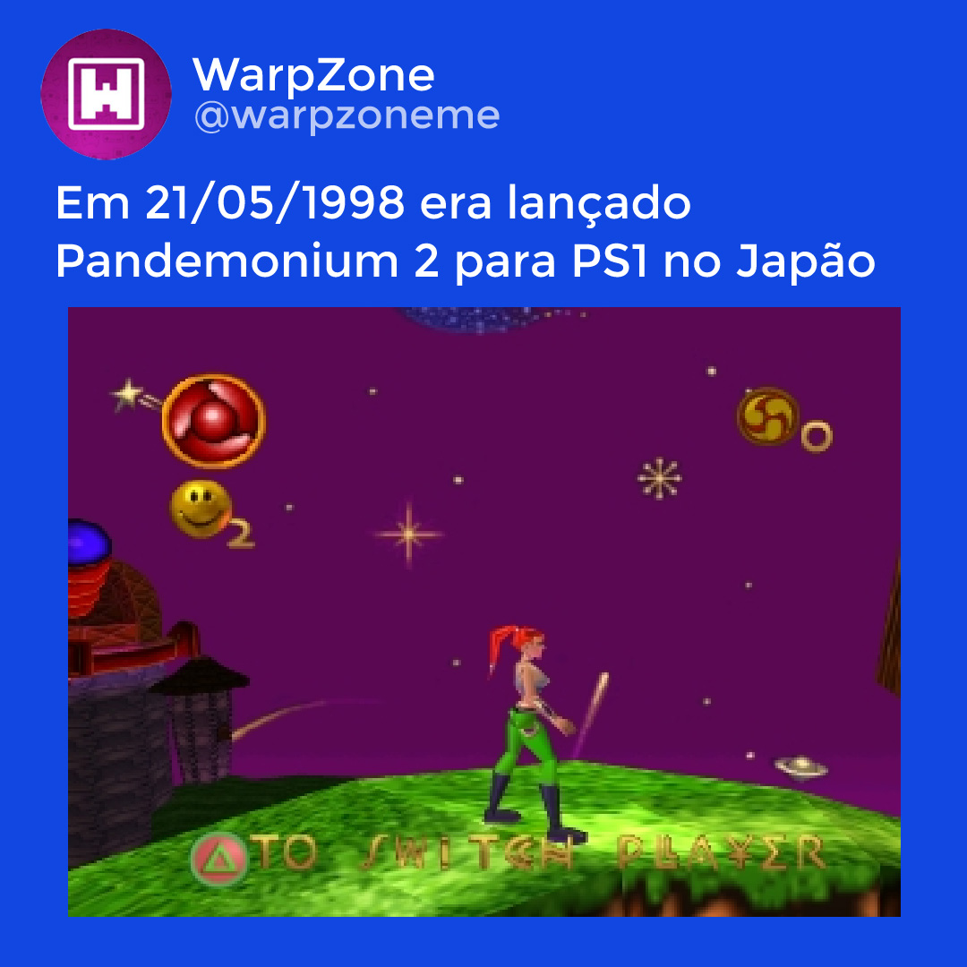 Completa hoje 26 anos. Em 21/05/1998 era lançado Pandemonium 2 para PlayStation no Japão. #PS1 #Pandemonium #Retro #Retrogame #WarpZone