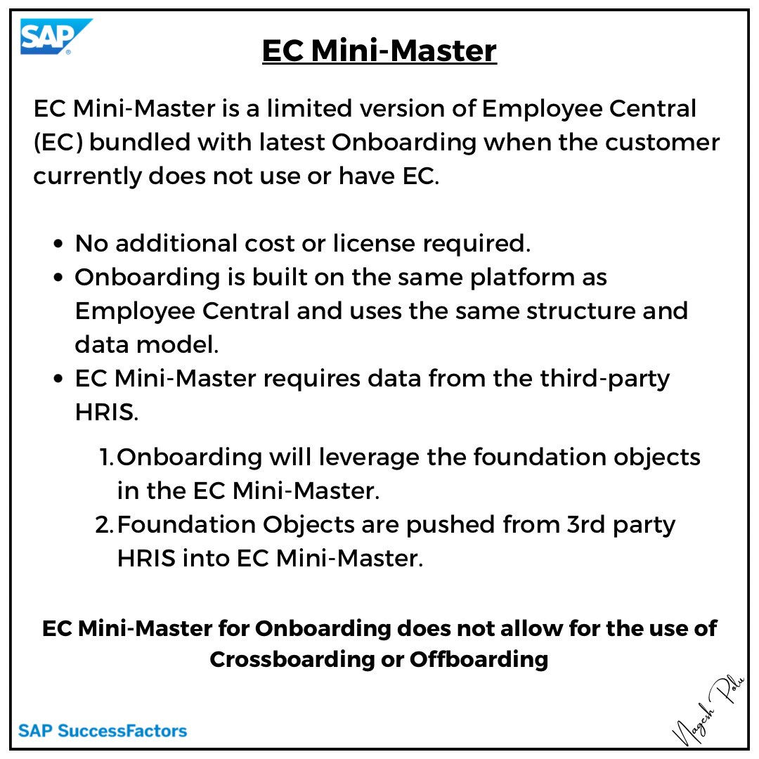 EC Mini-Master!  

#SAP #SuccessFactors #CoreHR #Onboarding #HRTech